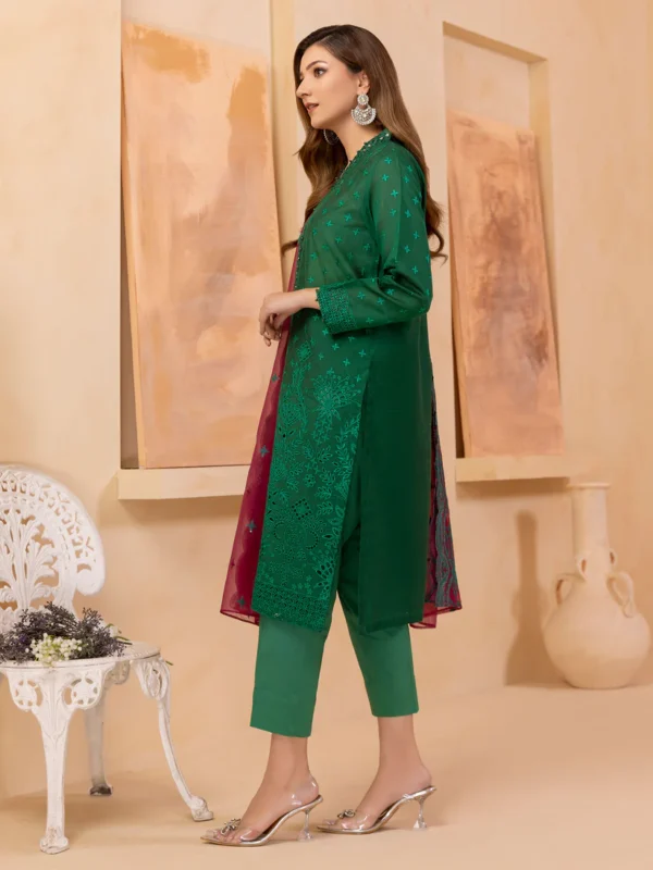3 Piece Net Suit-Embroidered (Unstitched) - Image 3