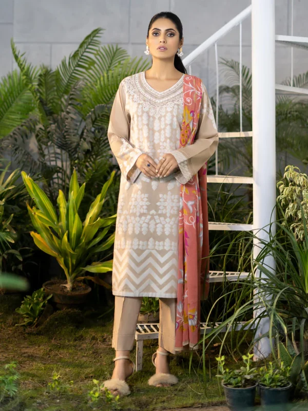 2 Piece Jacquard Suit-Embroidered (Unstitched) - Image 4